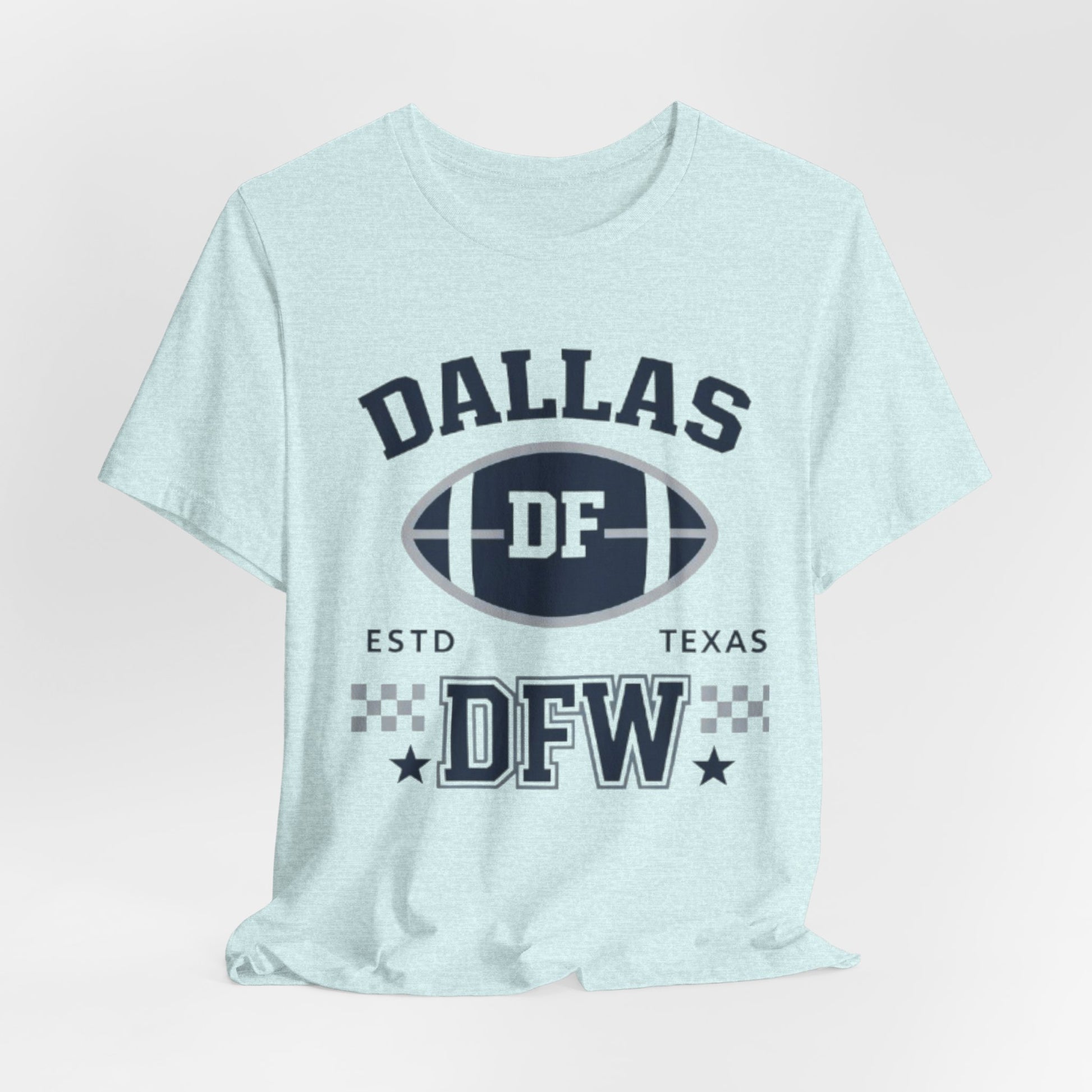 Lavender Dallas DFW Football Tee – Texas Vintage Sports T-Shirt