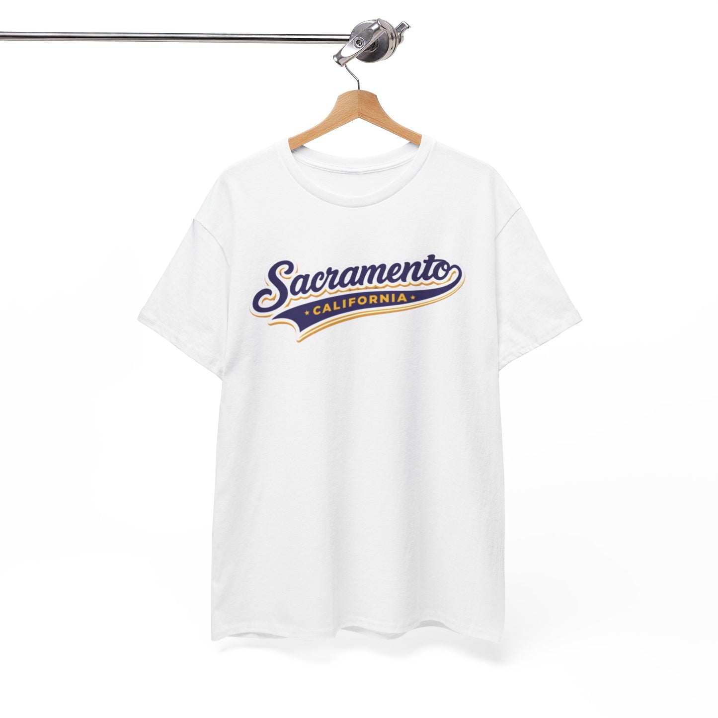 White Smoke Sacramento California Retro Script T-Shirt