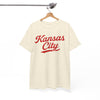 White Smoke Kansas City Script Tee — Retro Red City  T-Shirt