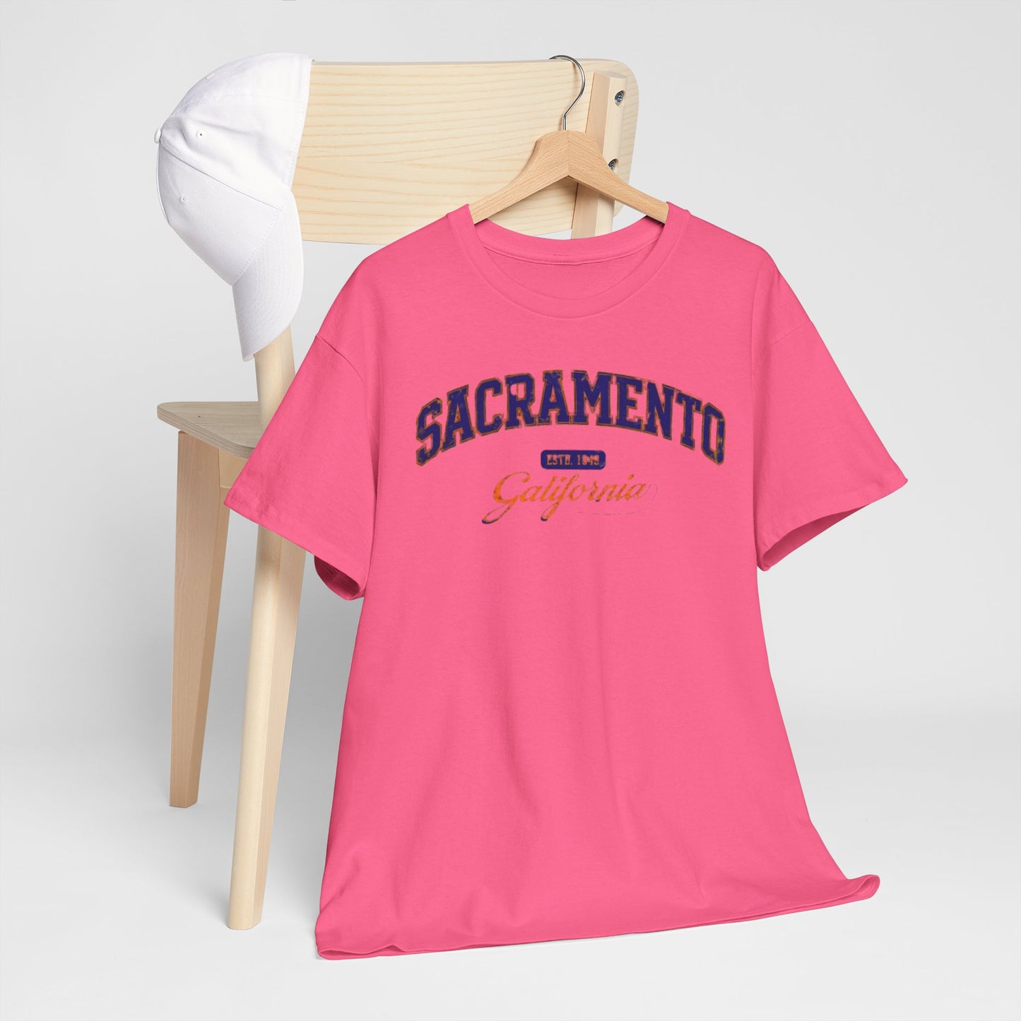 Light Coral Sacramento California Vintage Arch Tee — City  Graphic T-Shirt