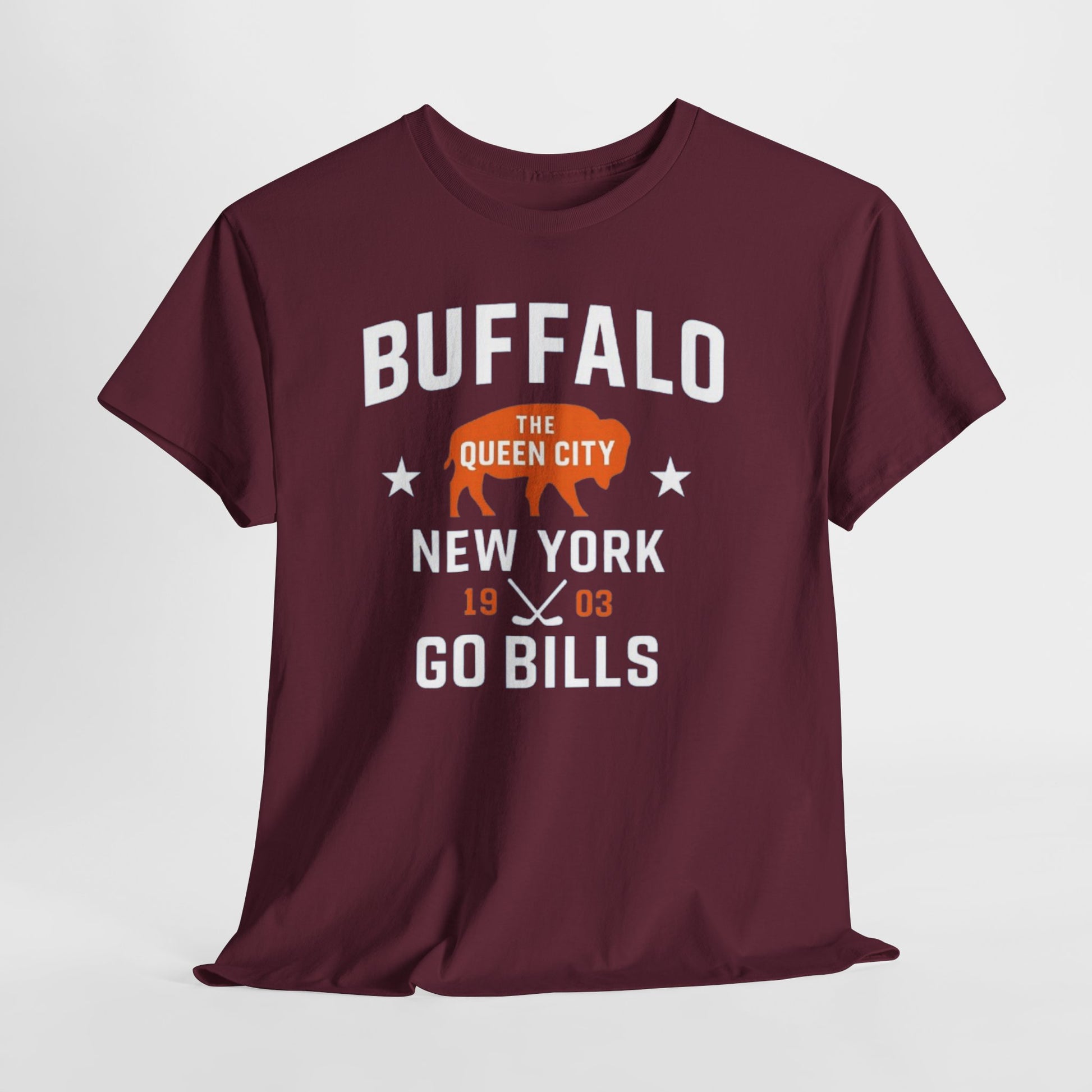 Dark Slate Gray Buffalo New York "The Queen City" Go Bills T-Shirt