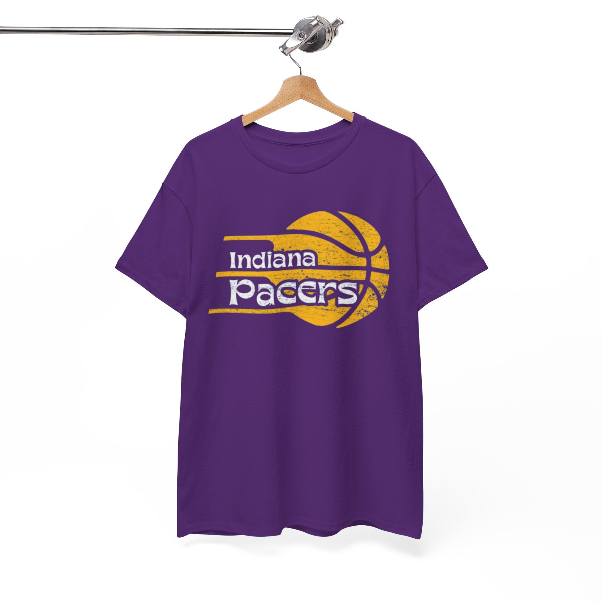 White Smoke Pacers Retro Basketball Tee — Indiana Pacers Logo T-Shirt