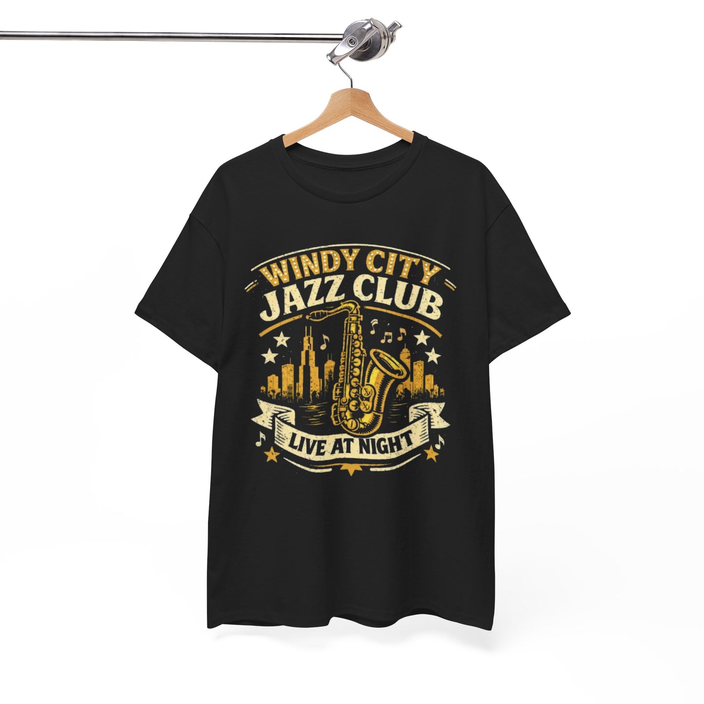 White Smoke Windy City Jazz Club T-Shirt – Vintage Chicago Music Streetwear Tee