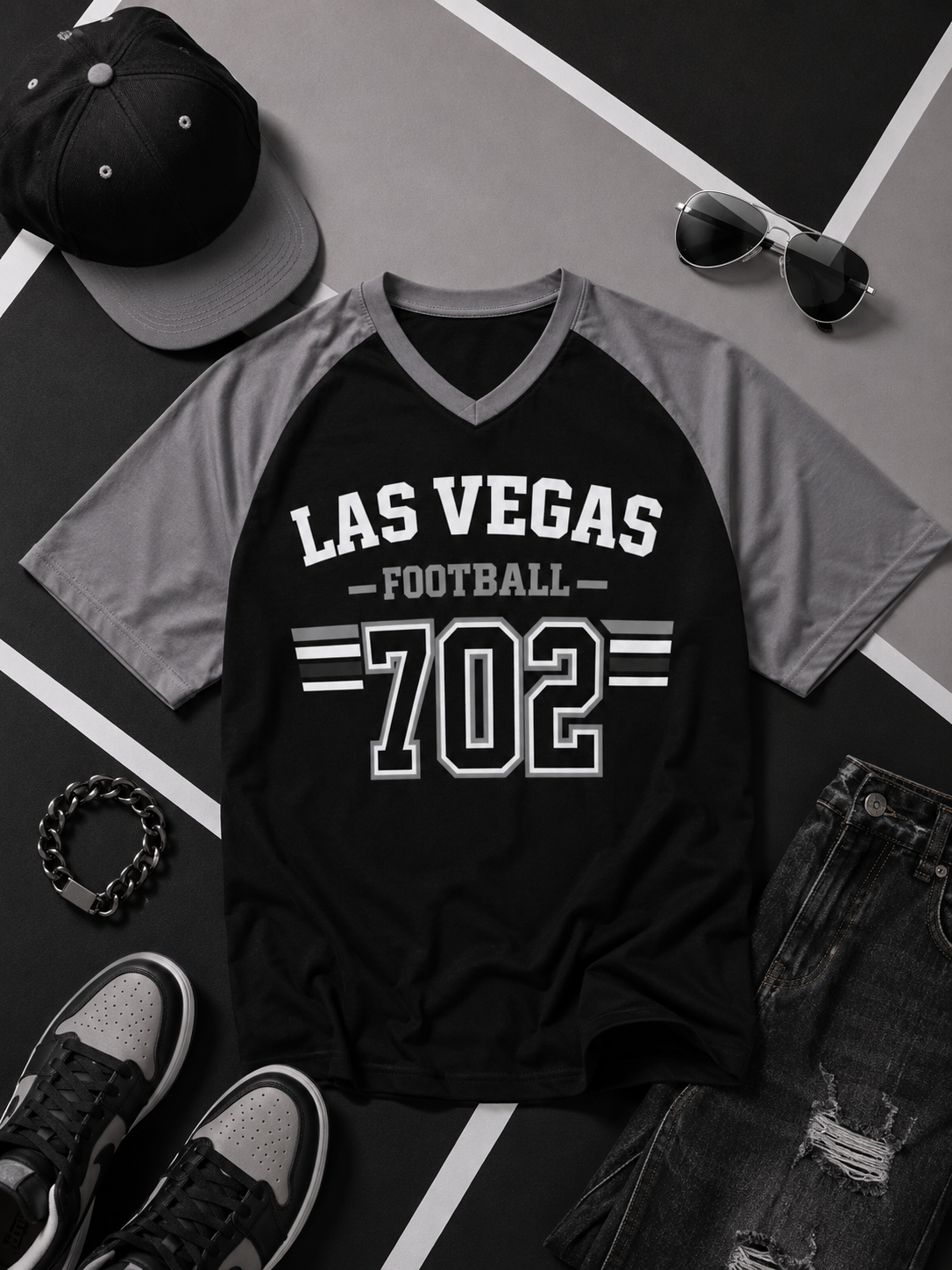 Las Vegas Football 702 T-Shirt – Game Day Streetwear City Tee streetwear fashion product image 2