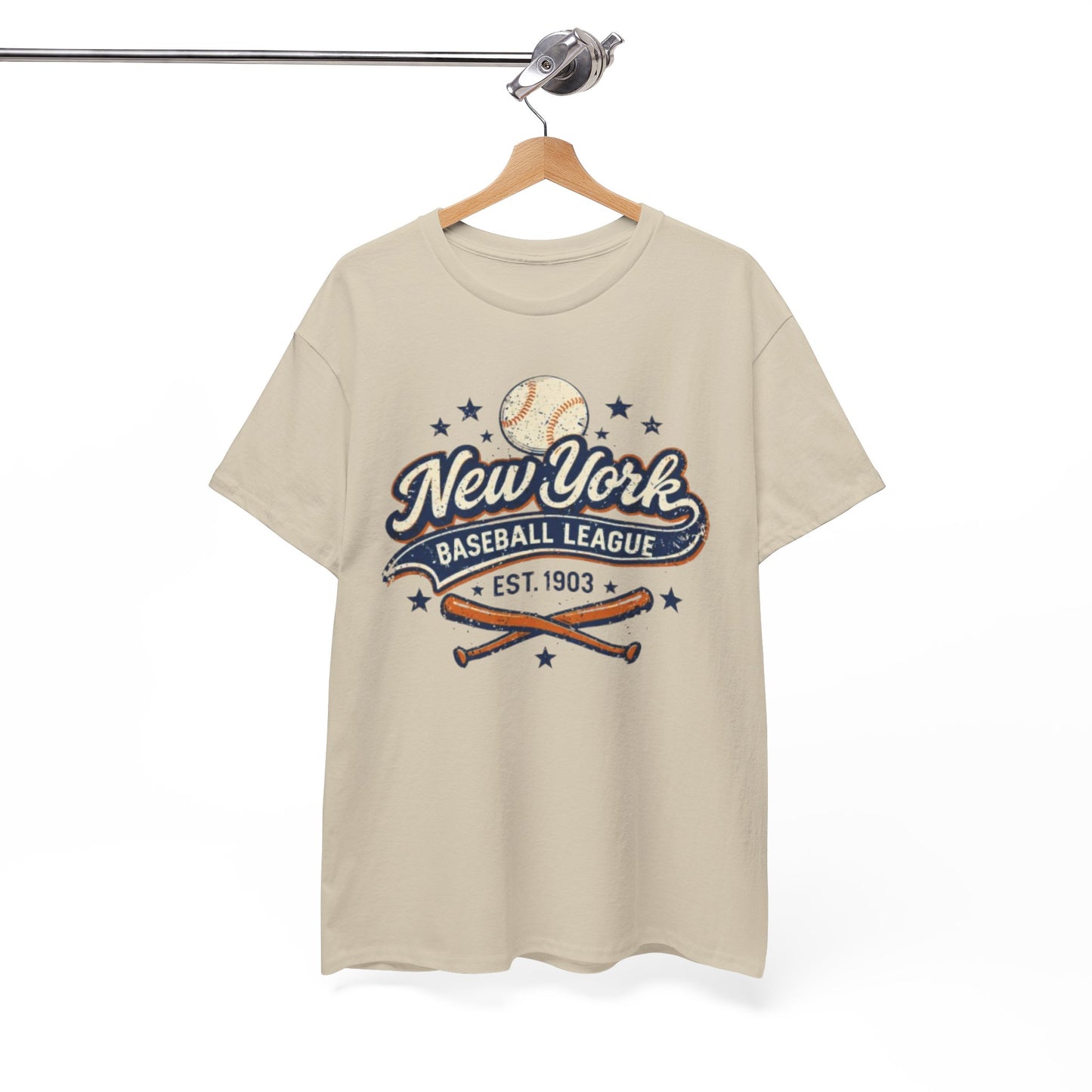 New York Baseball League Tee — Vintage 'Est. 1903' Baseball Graphic Shirt
