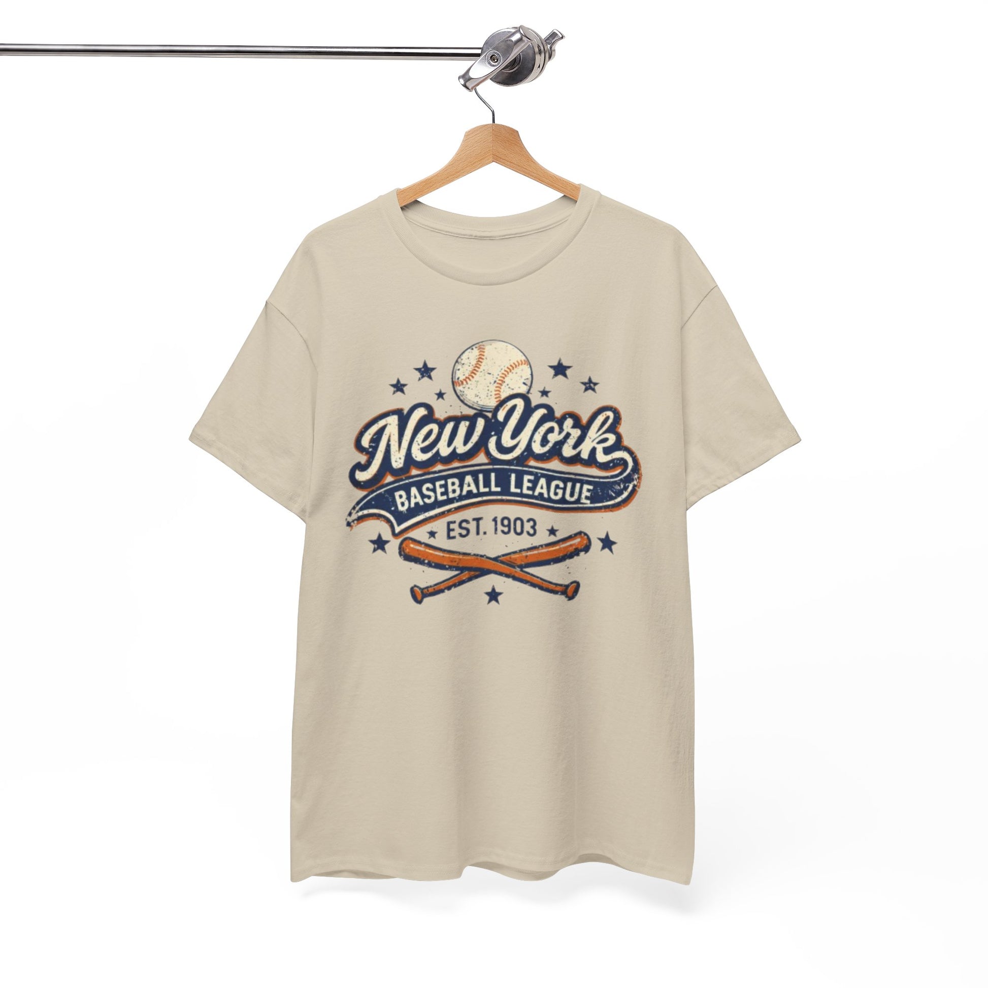 White Smoke New York Baseball League Tee — Vintage 'Est. 1903' Baseball Graphic Shirt
