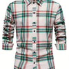 White Smoke Men's Business Casual Long Sleeve Shirt, Plaid Shirt for Men