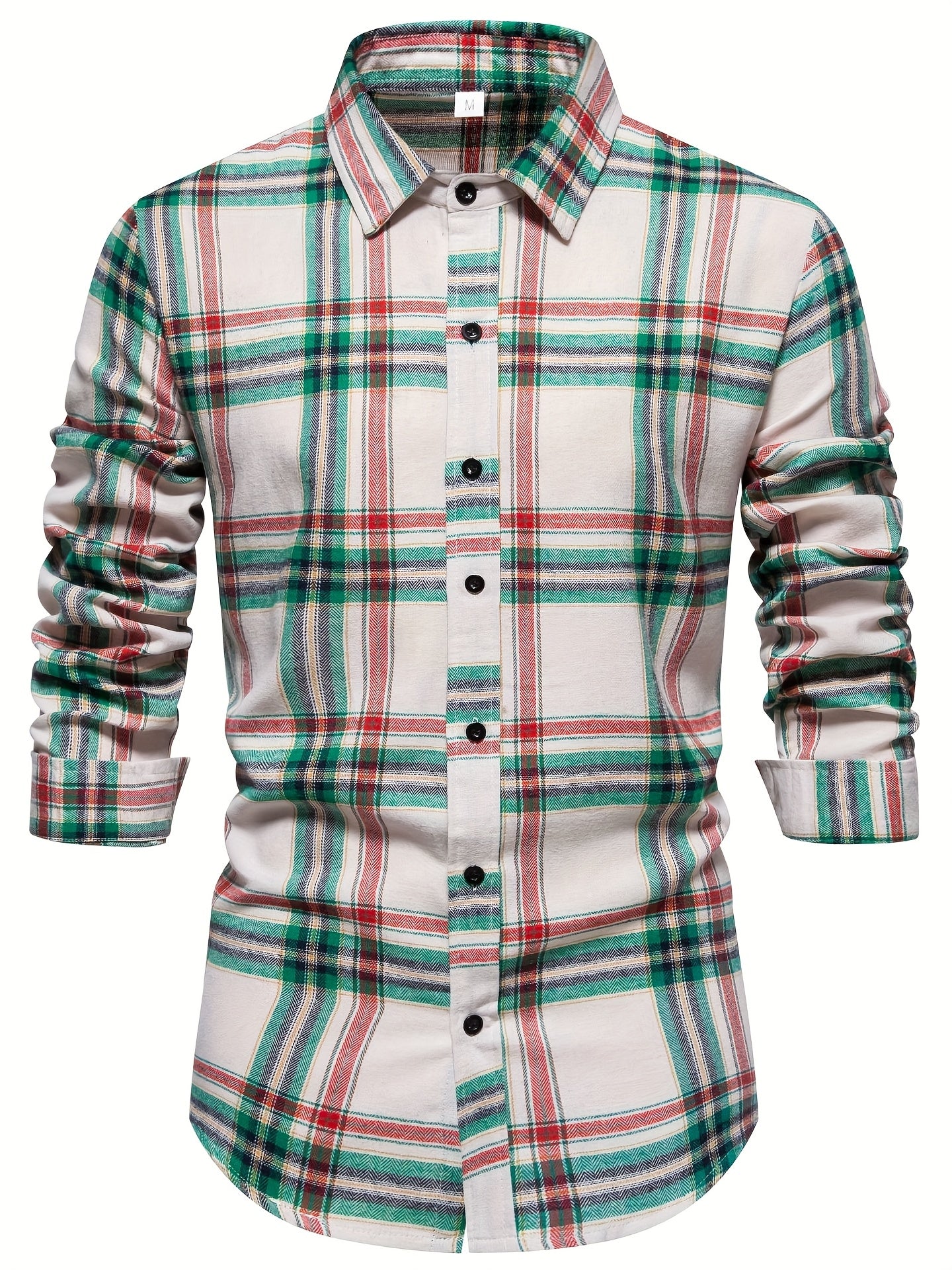 White Smoke Men's Business Casual Long Sleeve Shirt, Plaid Shirt for Men