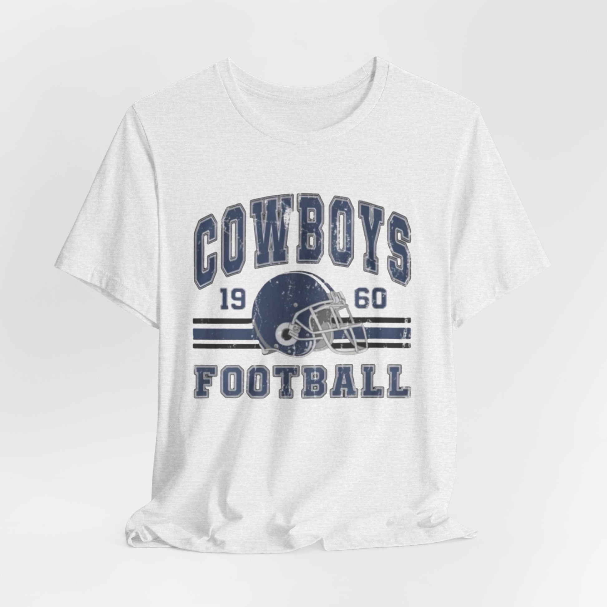 Cowboys Football Tee — Retro 1960 Helmet Short Sleeve Shirt – casual fan outfit, casual fan outfit, image 1.0