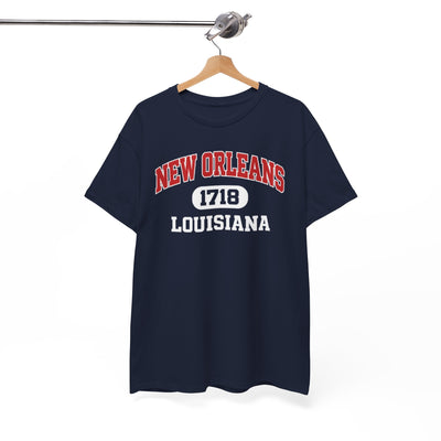 White Smoke New Orleans 1718 Louisiana Tee — Vintage Collegiate City T-Shirt