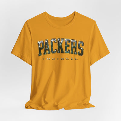 Packers Football T‑Shirt — Vintage Camo Lettering Tee – fan gear, nfl fan apparel, image 1.0