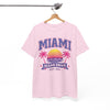 White Smoke Miami Ocean Drive Est. 305 Graphic T-Shirt – Retro Sunset Beach Streetwear Tee