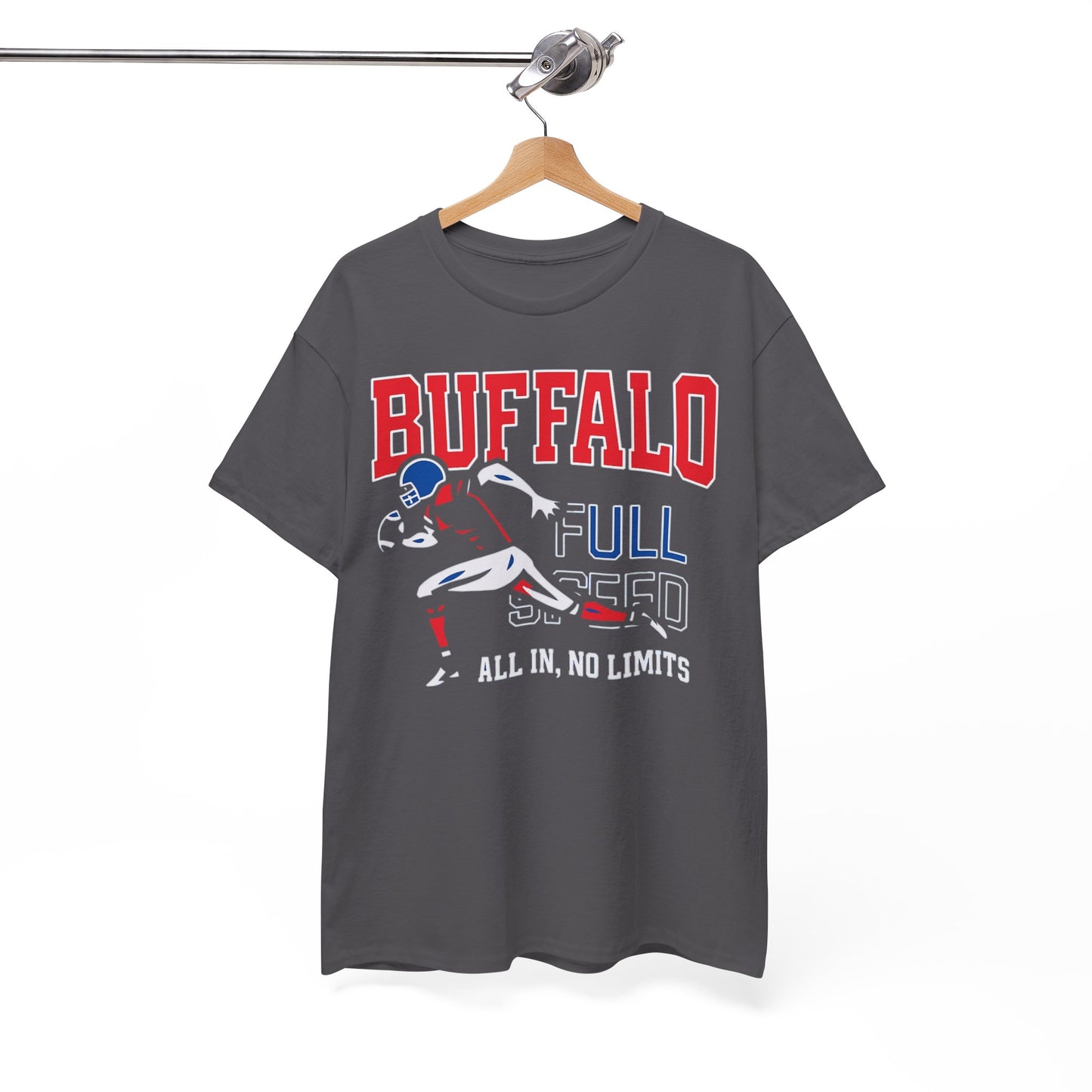 Buffalo Football Tee — "All In, No Limits" Player Graphic