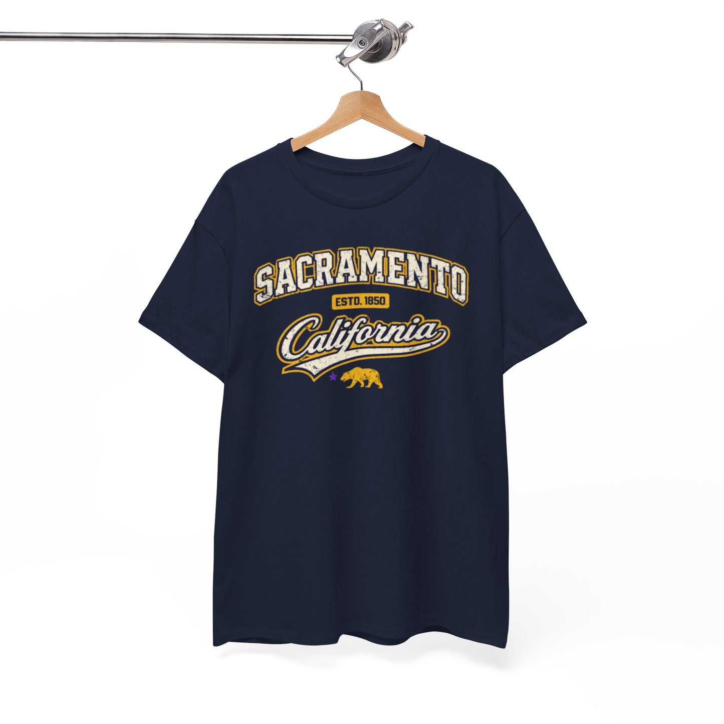 White Smoke Sacramento California Tee — Retro Collegiate City Shirt