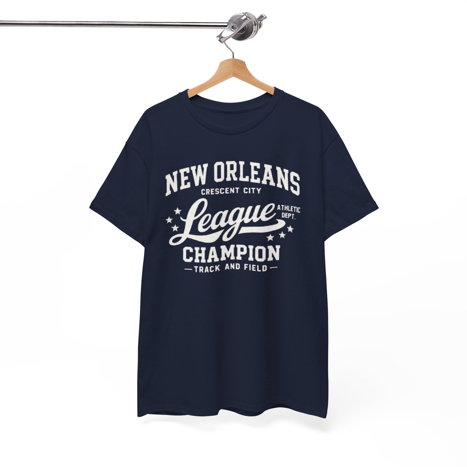 White Smoke New Orleans League Champion Tee — Crescent City Track & Field Vintage Sports Shirt