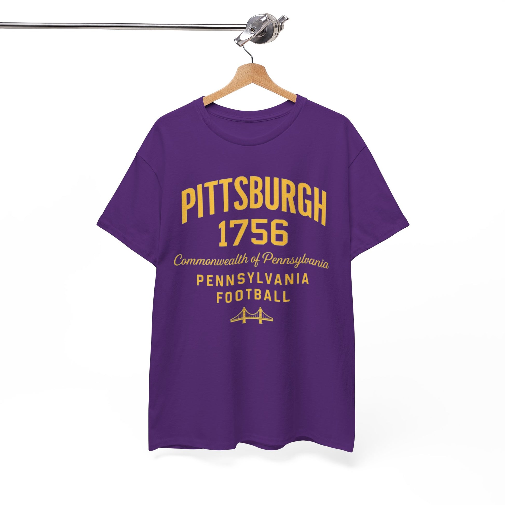 Pittsburgh 1756 Pennsylvania Football T‑Shirt Streetwear-friendly everyday styling tee – lightweight game day shirt, sportswear style, image 1.0