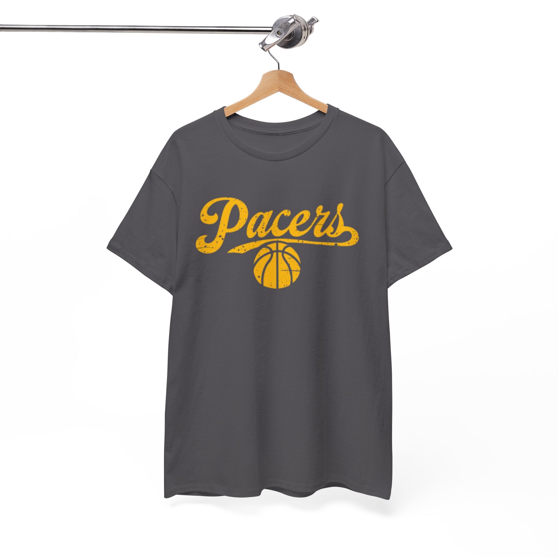 White Smoke Pacers Basketball T‑Shirt — Vintage Script  Tee
