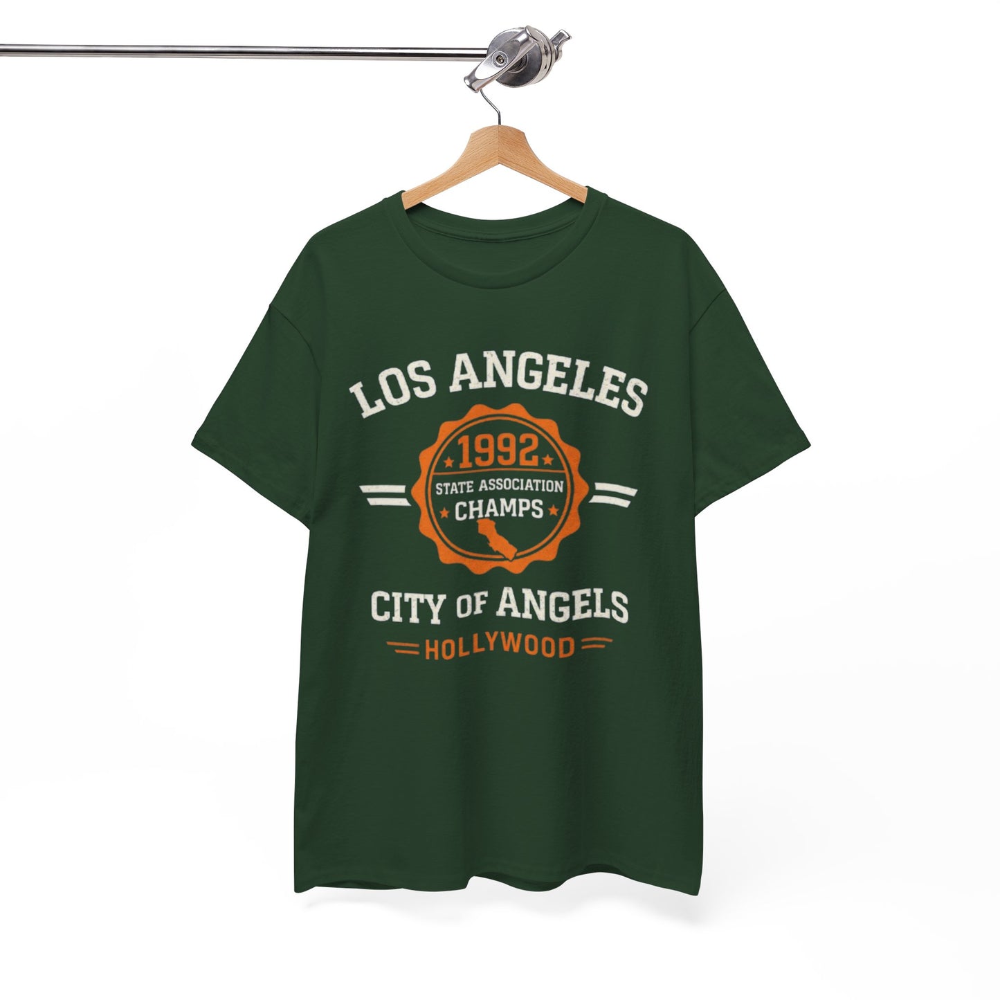 Los Angeles 1992 City of Angels Graphic T-Shirt – Vintage Hollywood Streetwear Tee