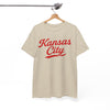 White Smoke Kansas City Script Tee — Retro Red City  T-Shirt