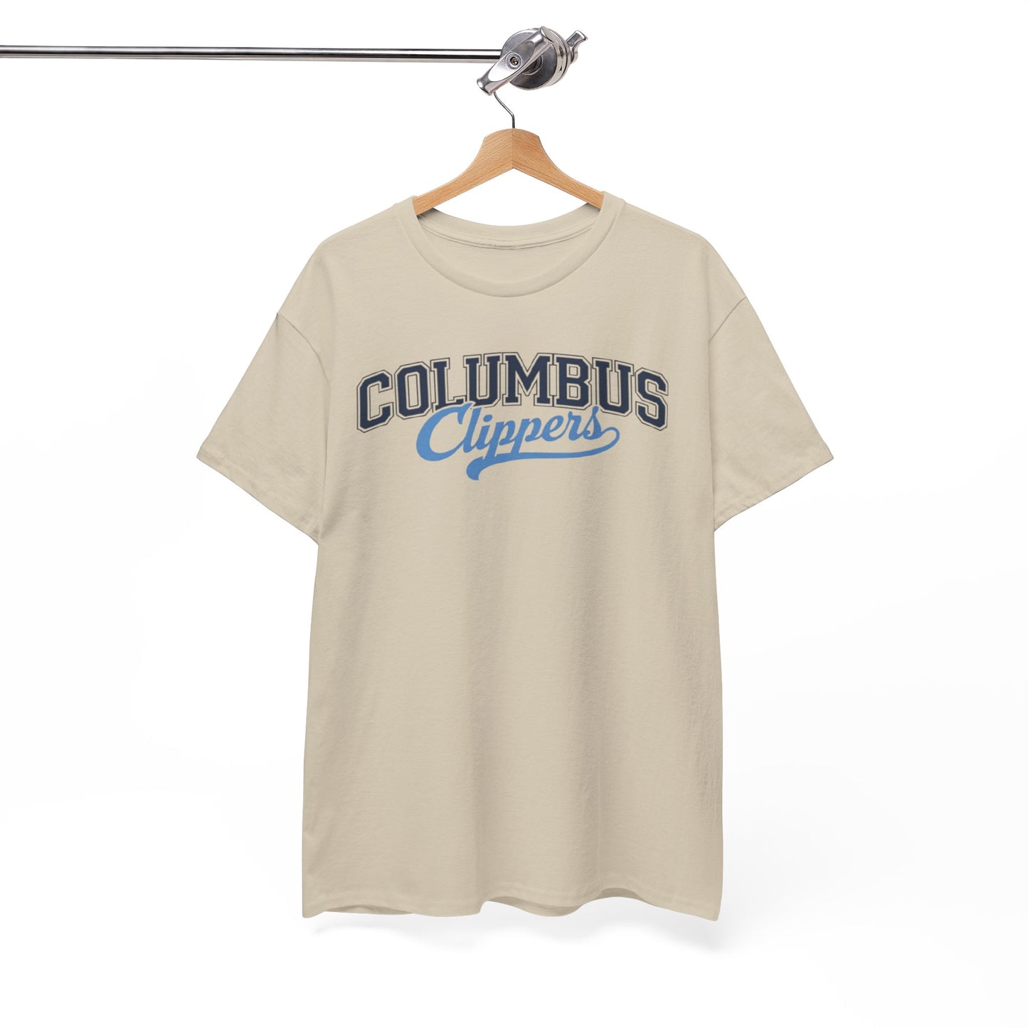 White Smoke Columbus Clippers Baseball Tee — Vintage Script  T-Shirt