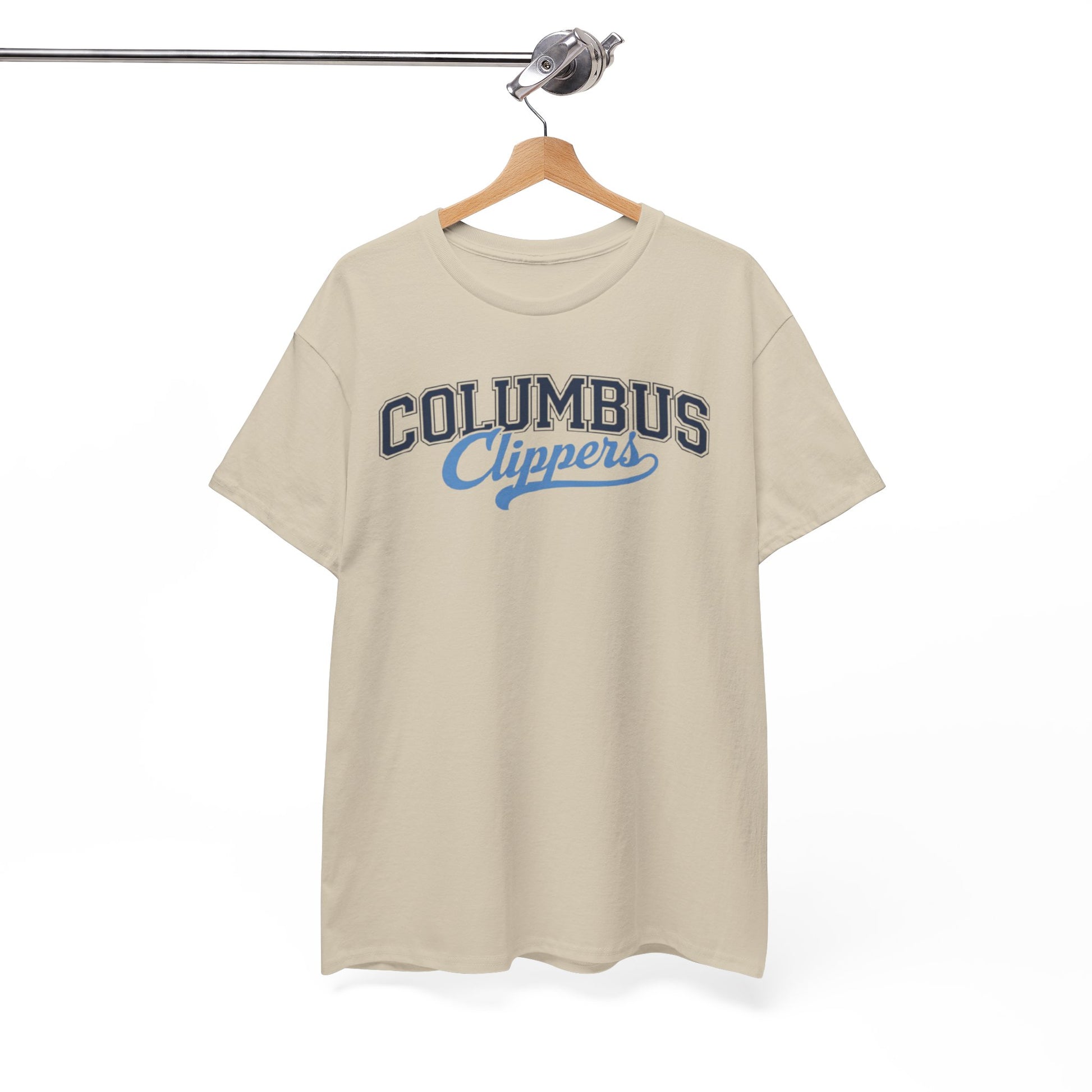 White Smoke Columbus Clippers Baseball Tee — Vintage Script  T-Shirt