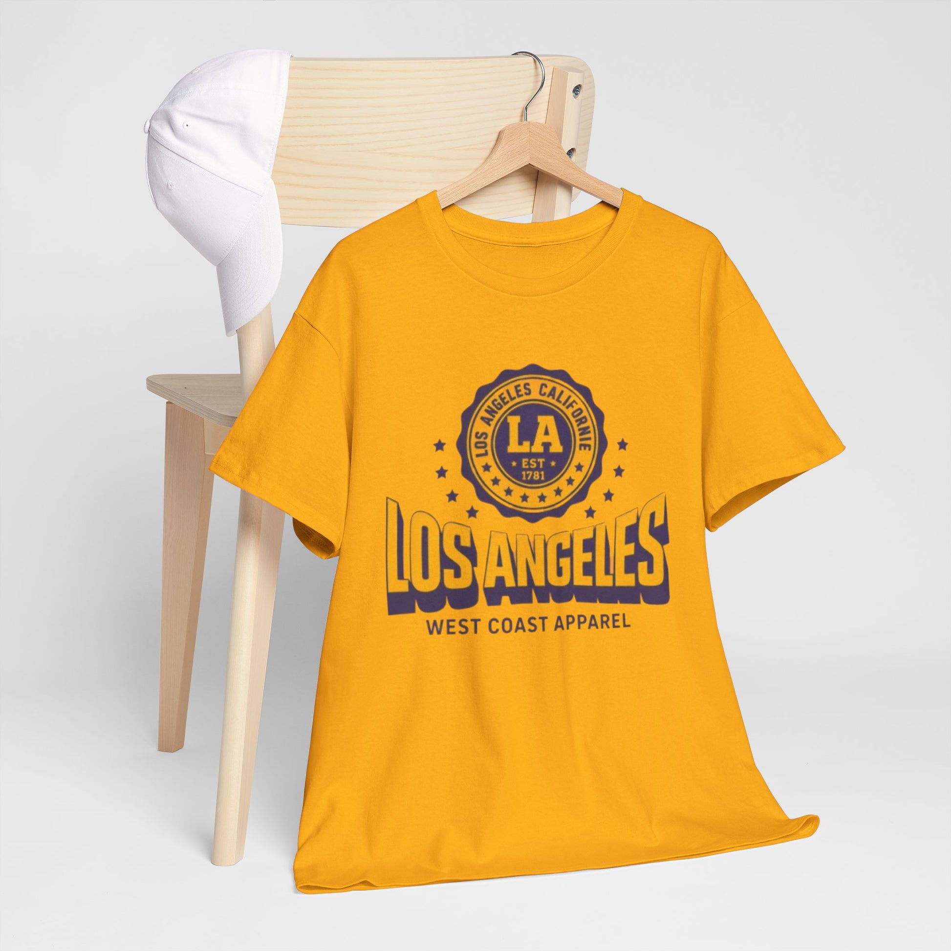 Goldenrod Los Angeles West Coast Apparel Graphic T-Shirt – Retro City Streetwear Tee