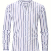 White Smoke Men'S Long-Sleeve Striped Woven Dress Shirt Made of Pure