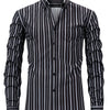 White Smoke Men's New Thin Digital Print Striped Long Sleeve Shirt, Wrinkle-, No Ironing, Versatile Fashion Date Shirt