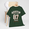 Lavender Austin Texas State 87 Graphic T-Shirt – Vintage Varsity City Streetwear Tee