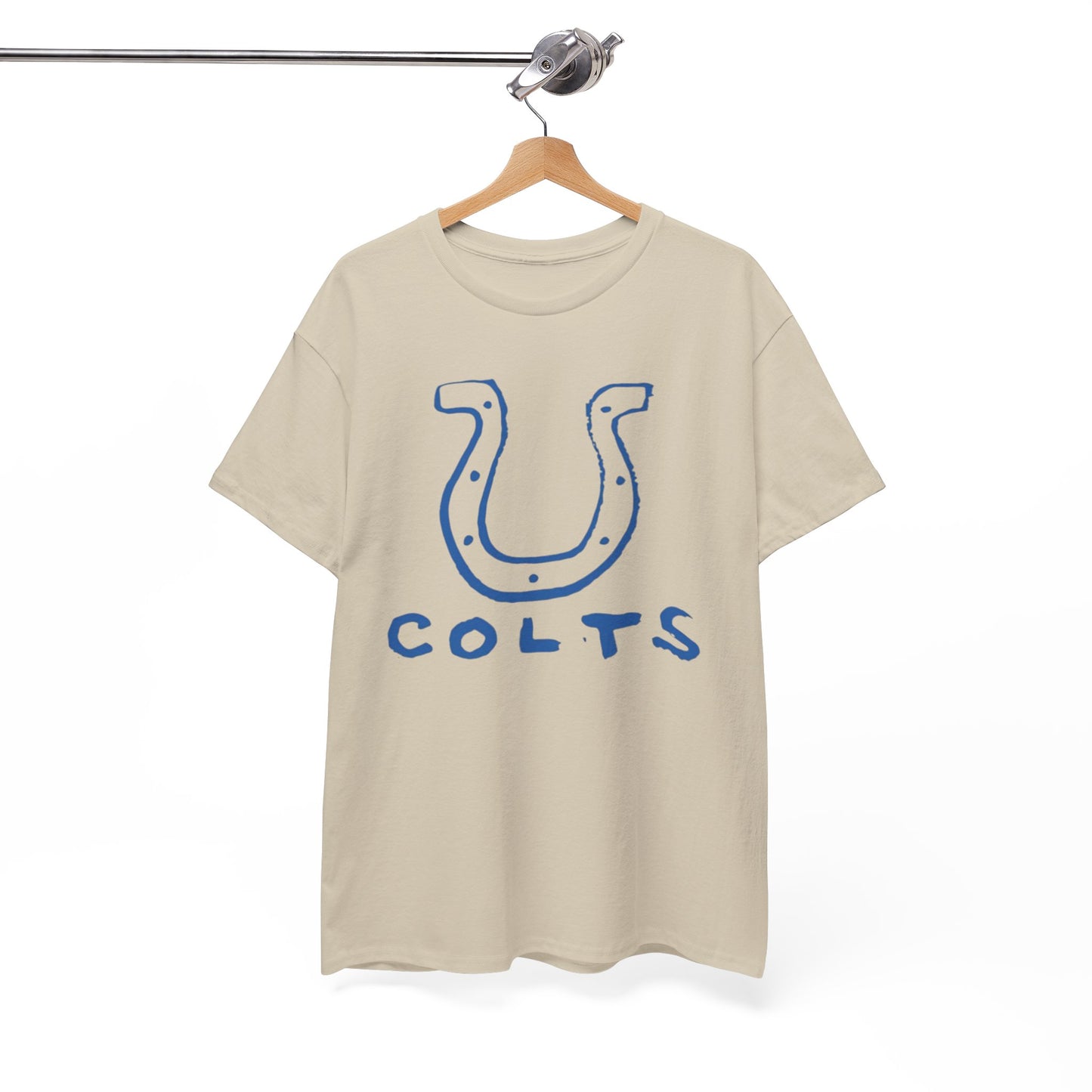 White Smoke Indianapolis Colts Horseshoe Graphic Tee — Vintage-Style Football Fan Shirt