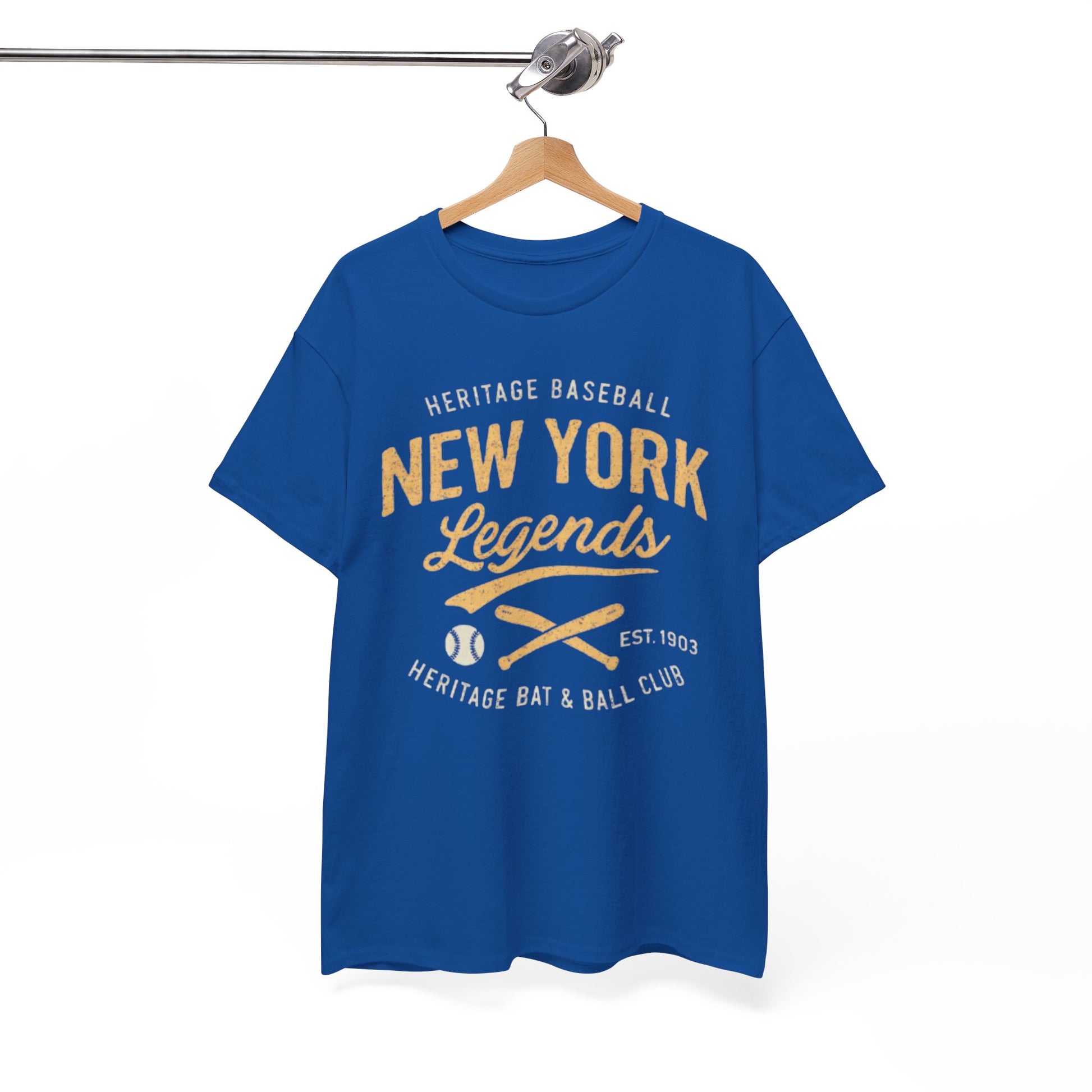 White Smoke New York Legends Baseball T-Shirt — Heritage Bat & Ball Club Tee