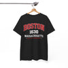 White Smoke Boston 1630 Massachusetts Tee — City of Champions Vintage College T-Shirt