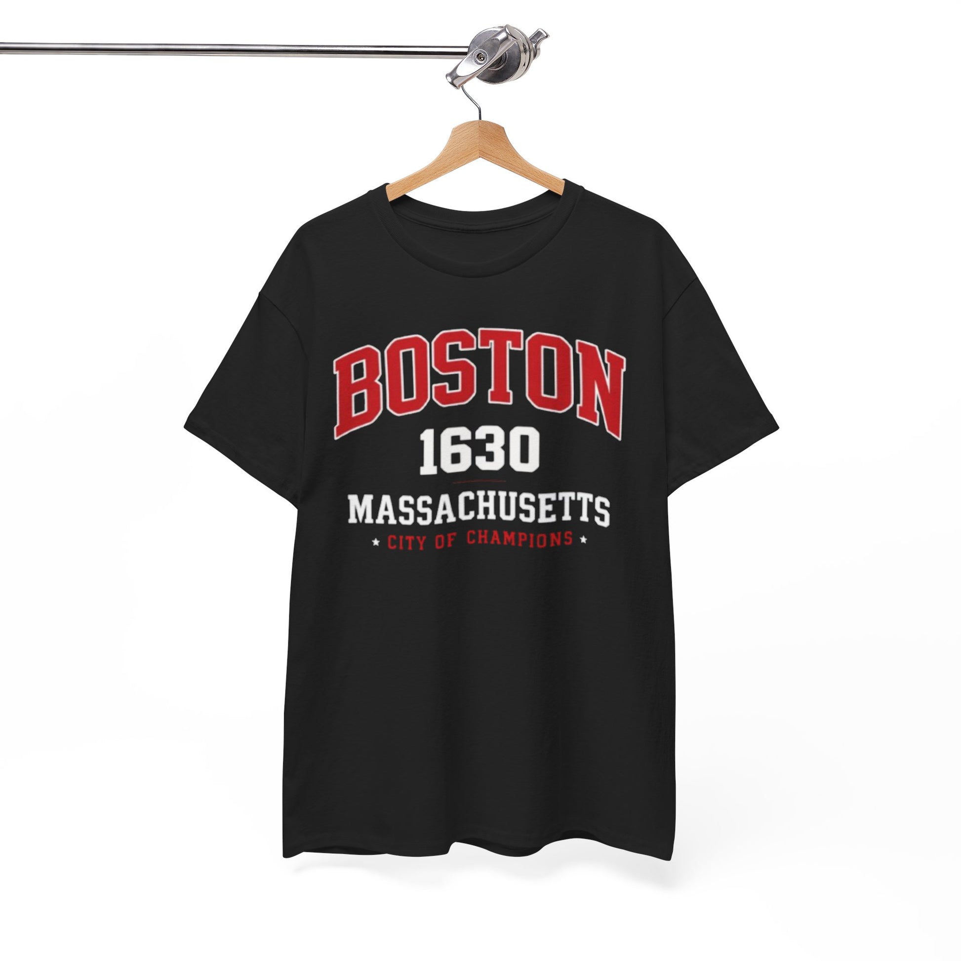 White Smoke Boston 1630 Massachusetts Tee — City of Champions Vintage College T-Shirt