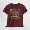 Dark Slate Gray Windy City Labor Chicago Industrial District T-Shirt – Vintage Worker Tools Graphic Tee