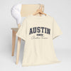 Antique White Austin Script College Tee – Austin, Texas Graphic T-Shirt