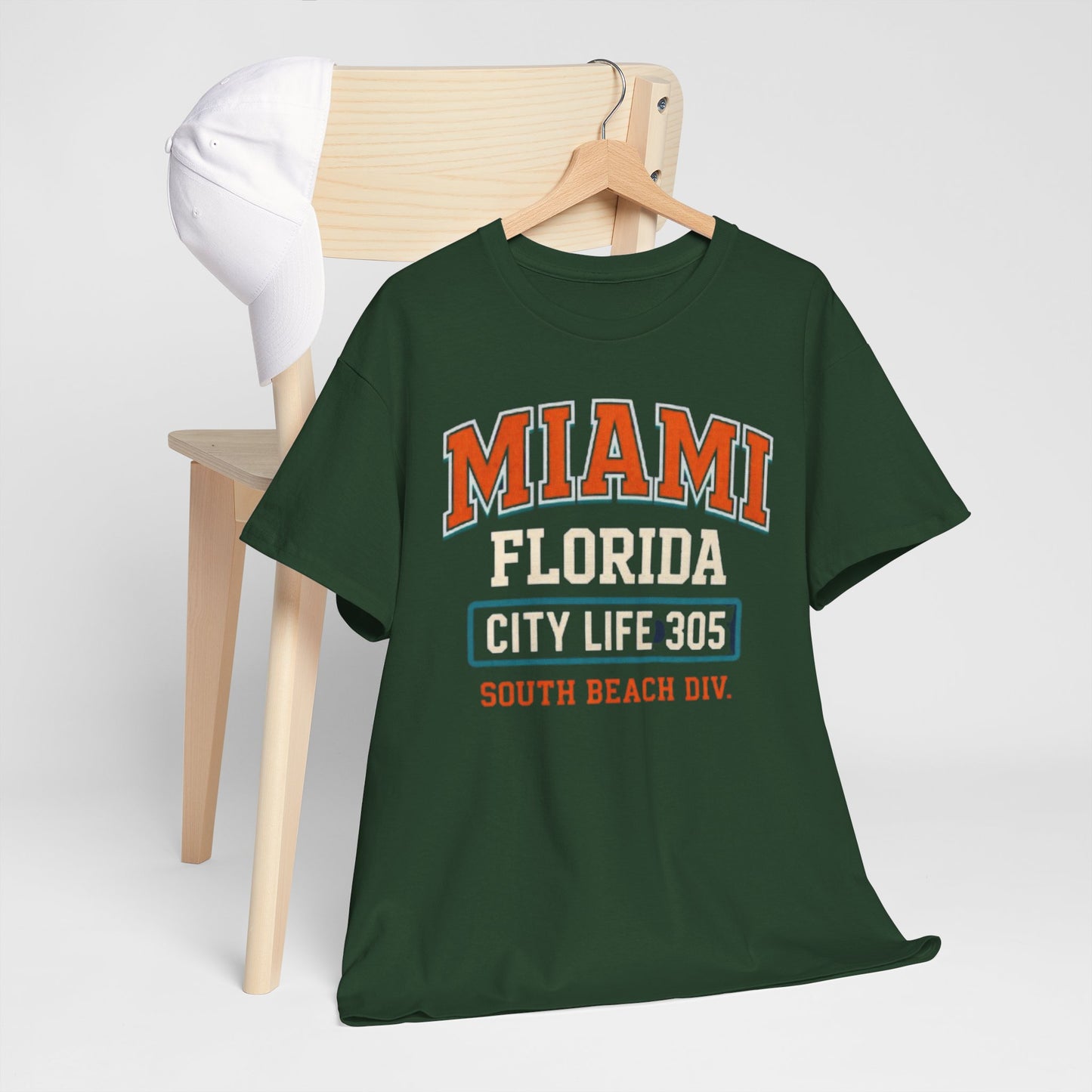 Lavender Miami Florida City Life 305 T-Shirt — South Beach Graphic Tee