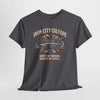 Dark Slate Gray Iron City Culture Built by Work Raised by Steel T-Shirt – Industrial Worker Vintage Graphic Tee