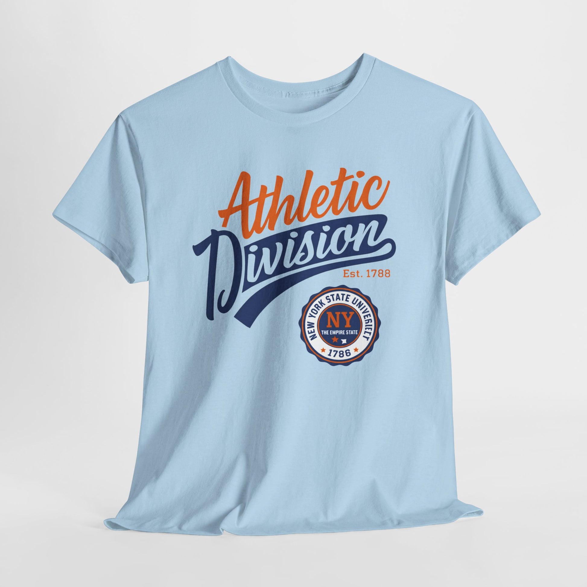 Light Steel Blue Athletic Division NY Vintage Graphic Tee collegiate style t-shirt