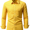 White Smoke Yellow checkered Men's casual shirt