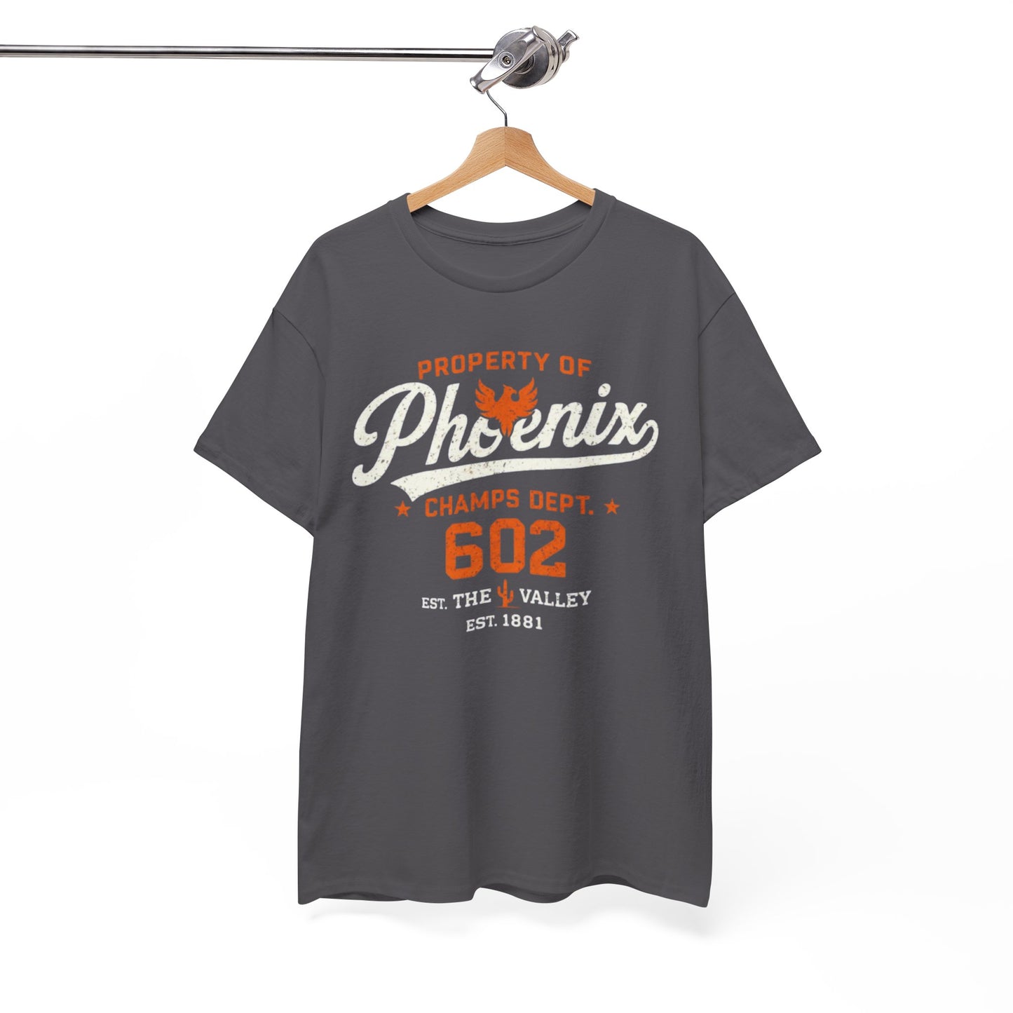 Phoenix Champs Tee — "Property of Phoenix" Vintage Athletic Shirt