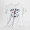 Lavender New York 32 Empire State Football Tee collegiate crest t-shirt