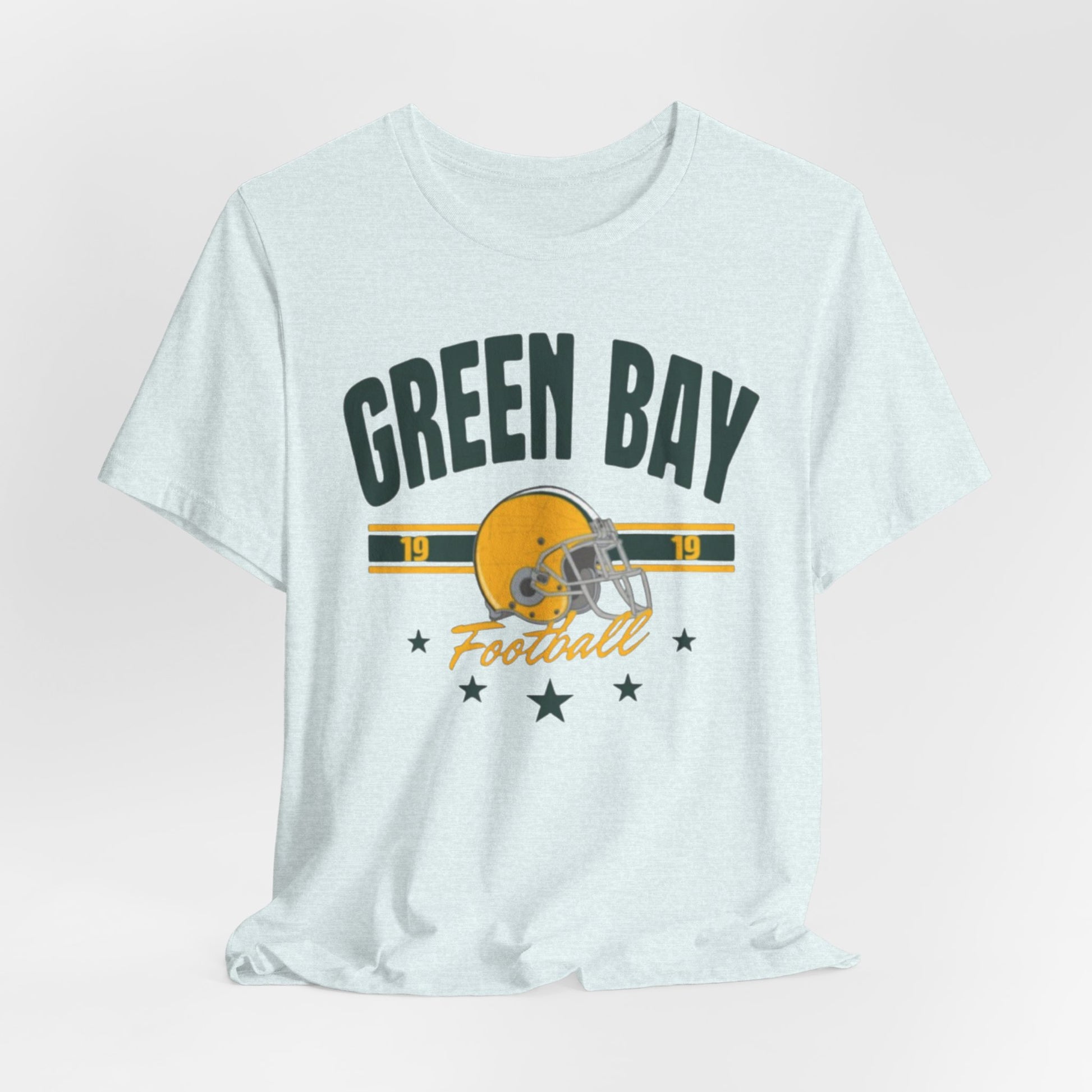 Lavender Green Bay Football Helmet Tee – Vintage-style Fan T-Shirt