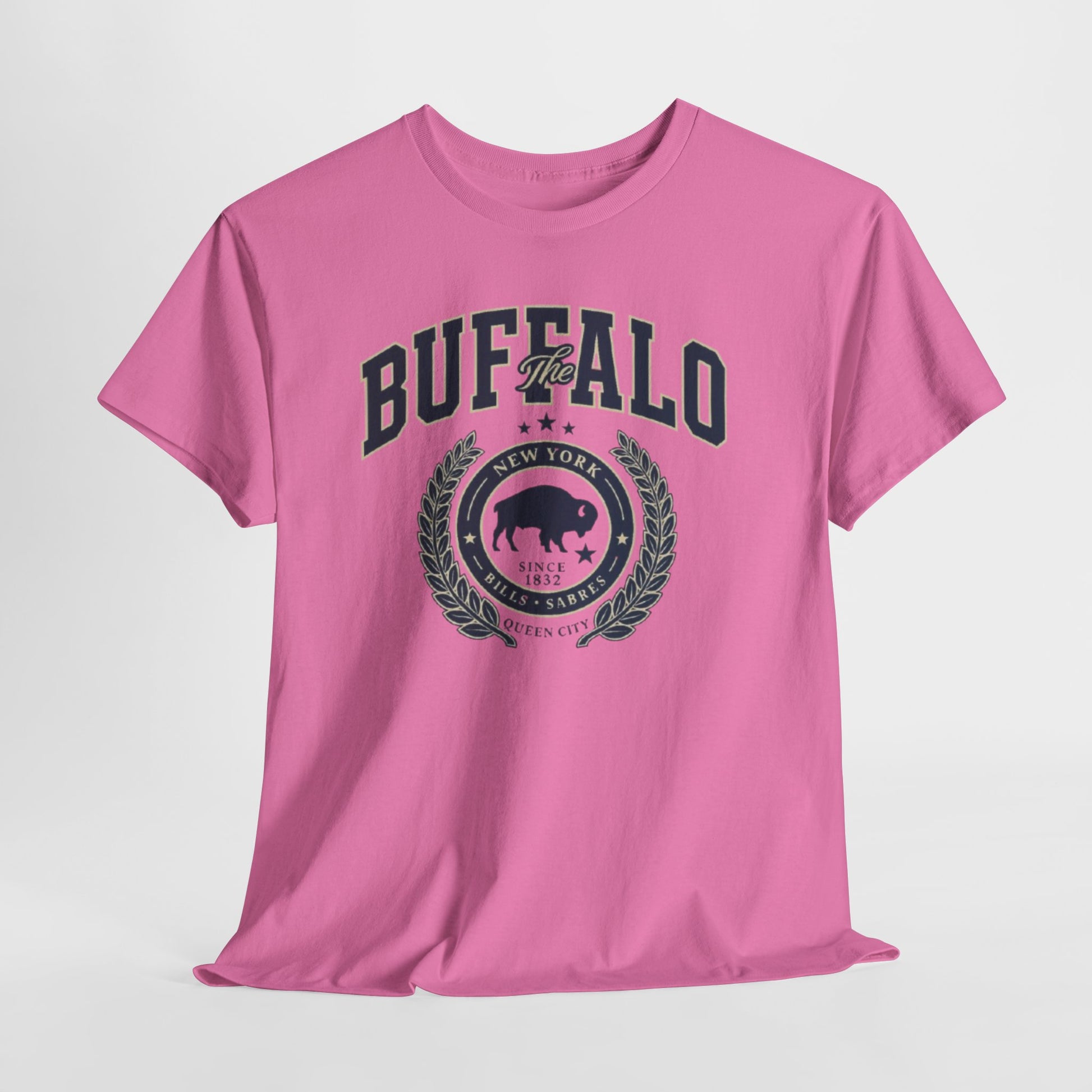 Pale Violet Red Buffalo Crest Tee – Vintage Buffalo Logo T-Shirt