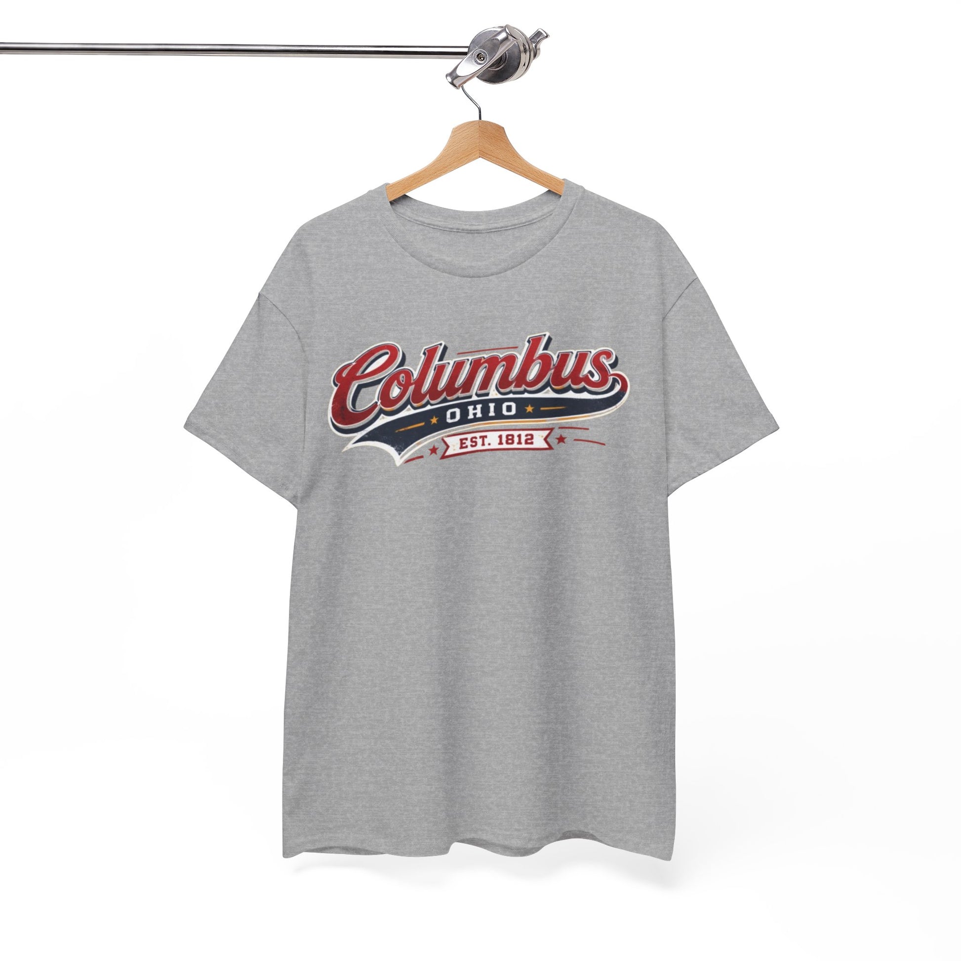 White Smoke Columbus Ohio Vintage Script Tee — Established 1812 City  T-Shirt