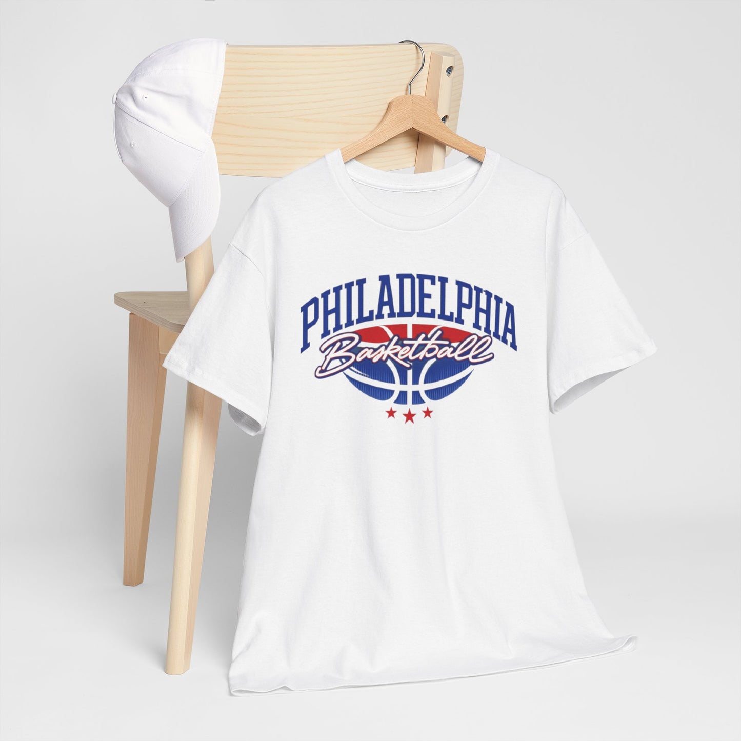 Philadelphia Basketball Tee — Retro Varsity Logo Shirt