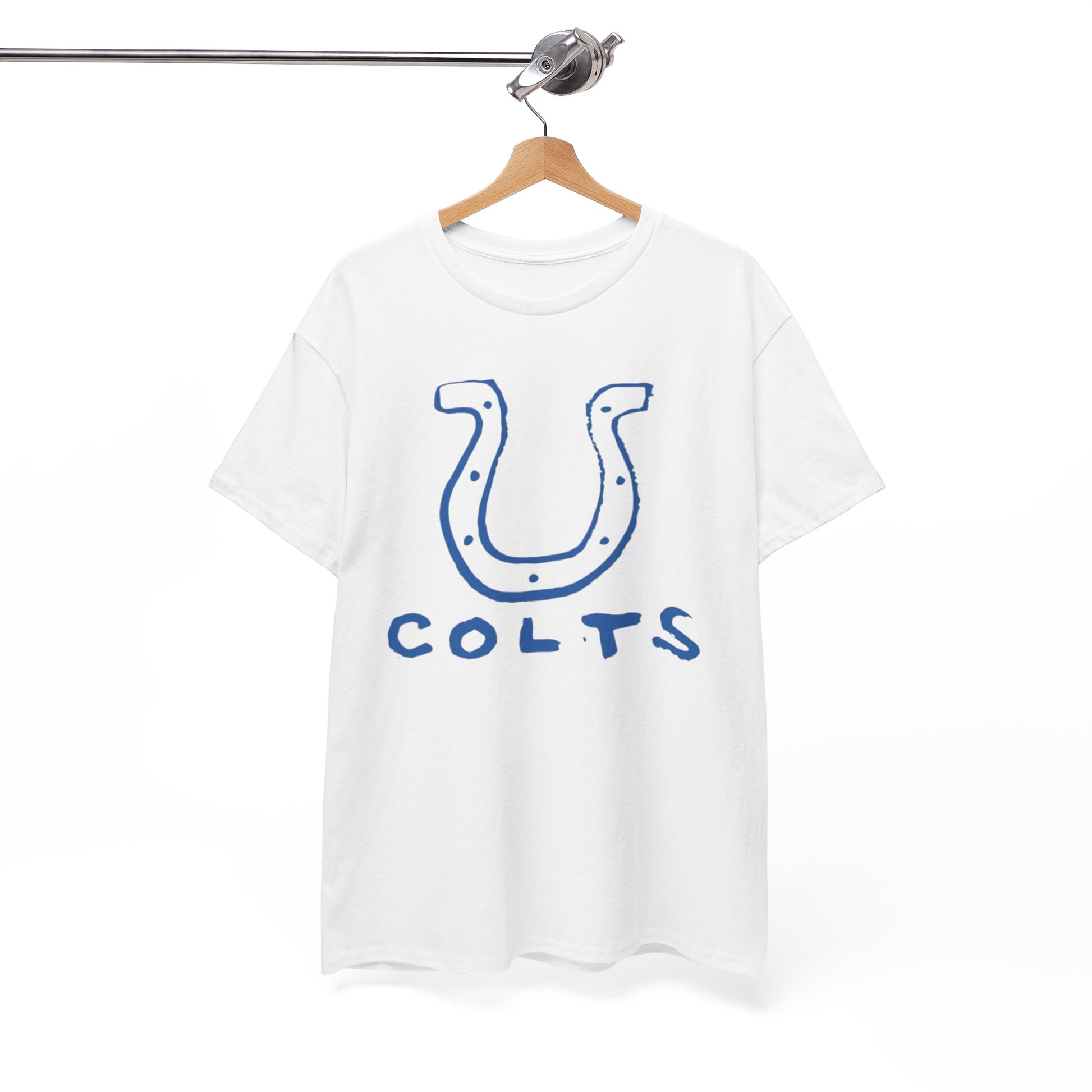 Indianapolis Colts Horseshoe Graphic Tee — Vintage-Style Football Fan Shirt – casual fan outfit, nfl fan apparel, image 1.0