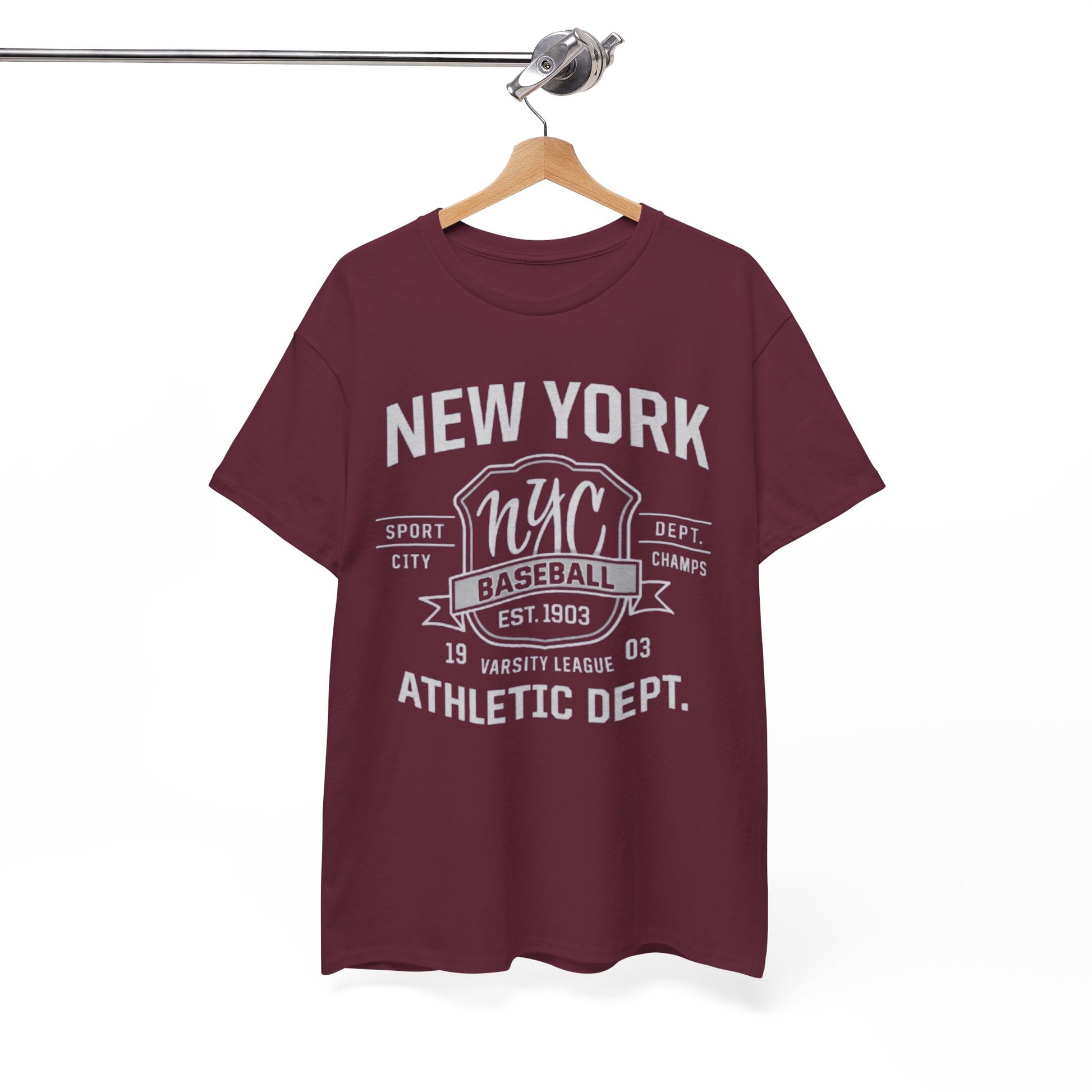 White Smoke New York NYC Baseball Athletic Dept. T‑Shirt — Vintage Varsity Sports Tee