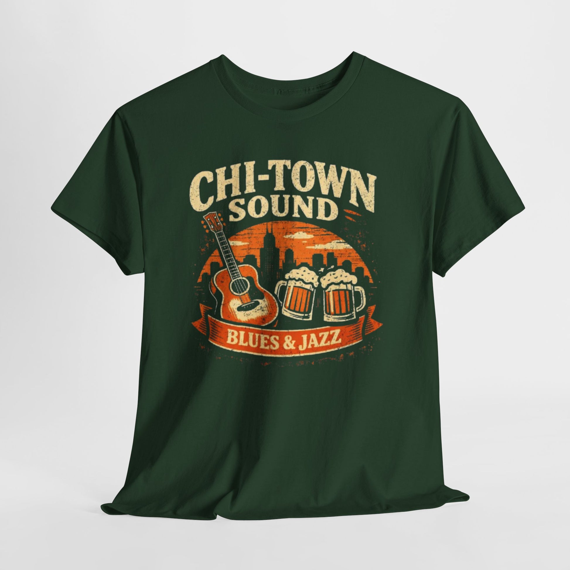 Dark Slate Gray Chicago’s blues and jazz Chi-Town Sound Blues & Jazz T-Shirt