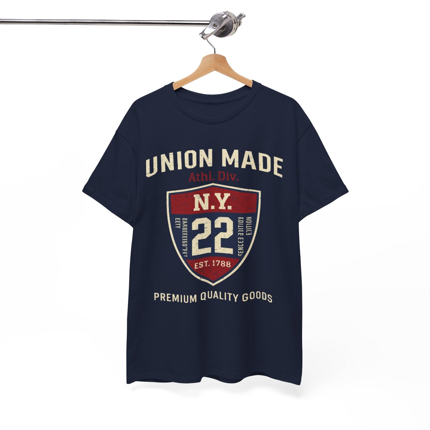 New York  NY Union Made Shield Tee — Vintage 'N.Y. 22' Graphic Cotton T-Shirt