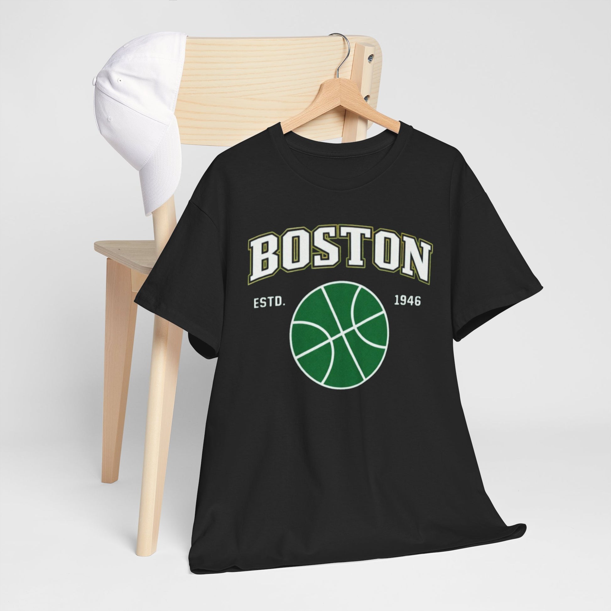 Dark Slate Gray Boston Basketball Tee – Retro Established 1946 Sports Shirt